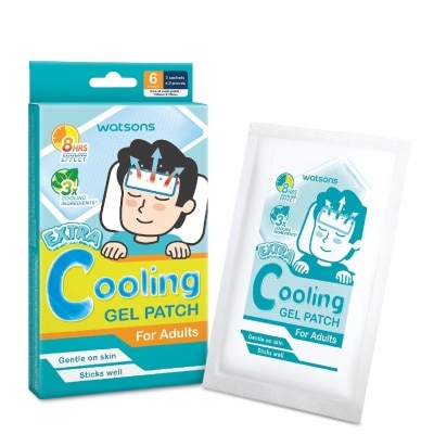 WATSONS Extra Cooling Fever Gel Patch Adults (Up to 8 Hours Cooling Effect + 3X Cooling Ingredients) 6s