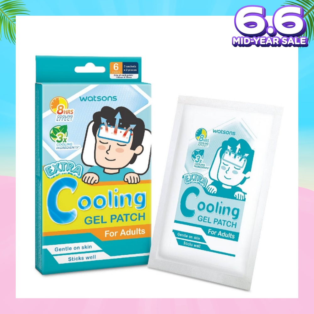 Extra Cooling Fever Gel Patch Adults (Up to 8 Hours Cooling Effect + 3X Cooling Ingredients) 6s