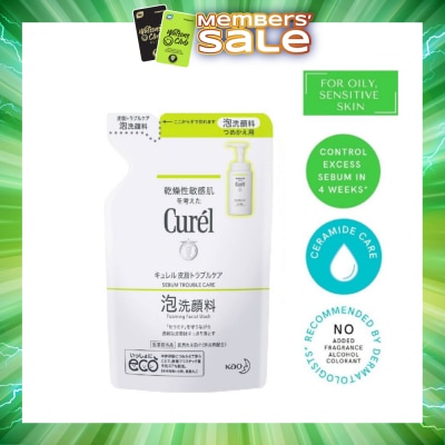 CUREL - Sebum Trouble Care Foaming Facial Wash Refill (For Oily Skin-Cleanse excess sebum while protecting skin) 130ml