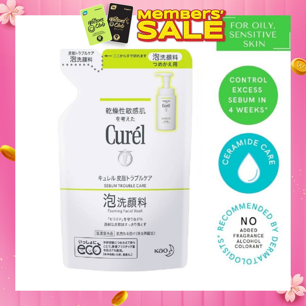 Sebum Trouble Care Foaming Facial Wash Refill (For Oily Skin-Cleanse excess sebum while protecting skin) 130ml