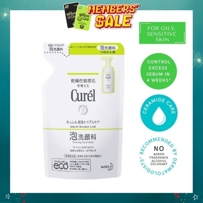 CUREL - Sebum Trouble Care Foaming Facial Wash Refill (For Oily Skin-Cleanse excess sebum while protecting skin) 130ml