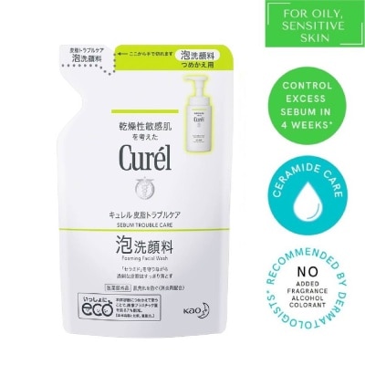 CUREL Sebum Trouble Care Foaming Facial Wash Refill (For Oily Skin-Cleanse excess sebum while protecting skin) 130ml