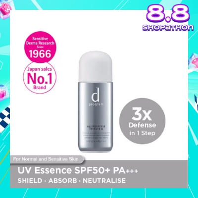 D PROGRAM Allerdefense Essence Sunscreen SPF50 PA+++ (For Normal And Combination Sensitive Skin To Protect Against UV, Pollution & Dryness) 40ml