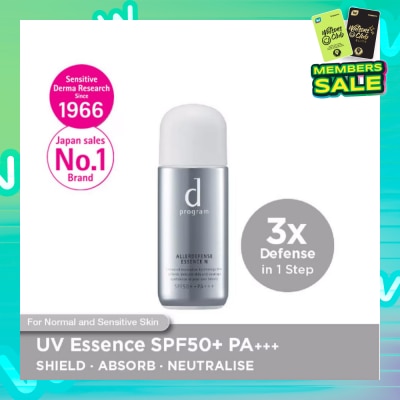 D PROGRAM Allerdefense Essence Sunscreen SPF50 PA+++ (For Normal And Combination Sensitive Skin To Protect Against UV, Pollution & Dryness) 40ml