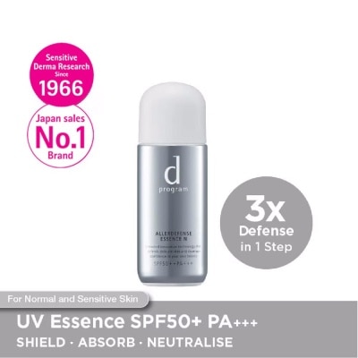 D PROGRAM Allerdefense Essence Sunscreen SPF50 PA+++ (For Normal And Combination Sensitive Skin To Protect Against UV, Pollution & Dryness) 40ml