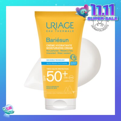 URIAGE Bariesun Moisturizing Cream SPF50+ Unscented + Water Resistant (Helps Prevent Photoaging) 50ml
