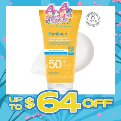 URIAGE - Bariesun Moisturizing Cream SPF50+ Unscented + Water Resistant (Helps Prevent Photoaging) 50ml (Expiry: Nov`2026)