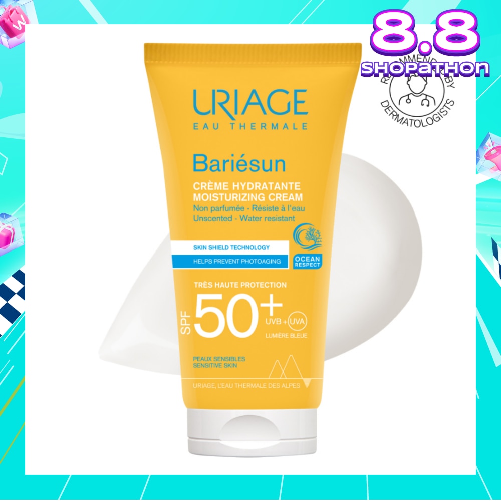 Bariesun Moisturizing Cream SPF50+ Unscented + Water Resistant (Helps Prevent Photoaging) 50ml