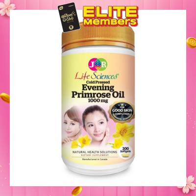JR LIFE Evening Primrose Oil Softgel 1000Mg (Providing Support For The Establishment Of Healthy Hormonal Balance In Body) 300s