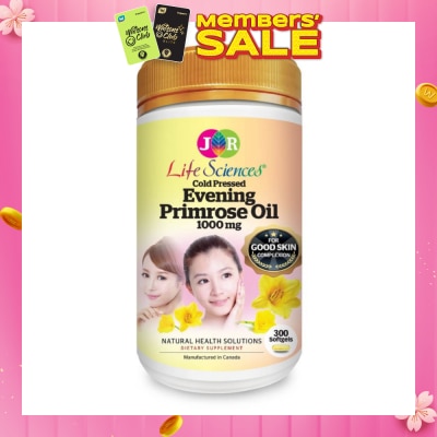 JR LIFE Evening Primrose Oil Softgel 1000Mg (Providing Support For The Establishment Of Healthy Hormonal Balance In Body) 300s