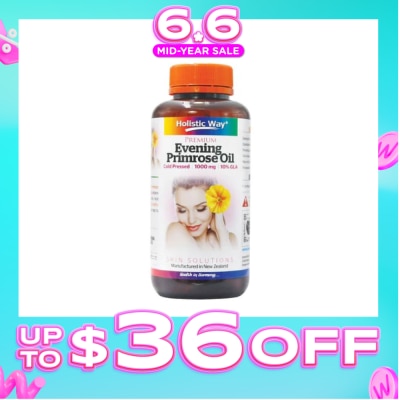 HOLISTIC WAY - Premium Cold Pressed Evening Primrose Oil Softgel 1000Mg (For Good Skin Complexion) 120s
