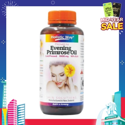 HOLISTIC WAY Premium Cold Pressed Evening Primrose Oil Softgel 1000Mg (For Good Skin Complexion) 120s