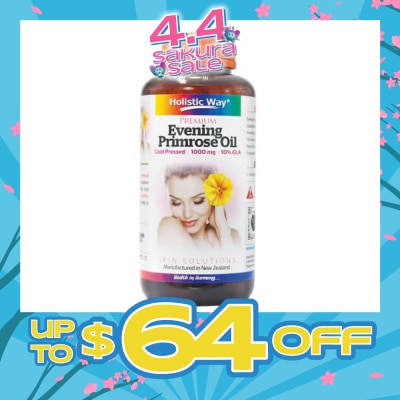 HOLISTIC WAY - Premium Cold Pressed Evening Primrose Oil Softgel 1000Mg (For Good Skin Complexion) 120s