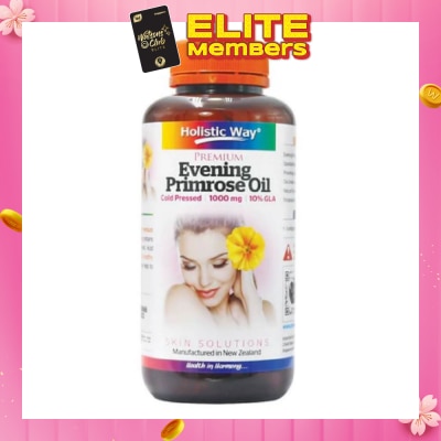 HOLISTIC WAY Premium Cold Pressed Evening Primrose Oil Softgel 1000Mg (For Good Skin Complexion) 120s