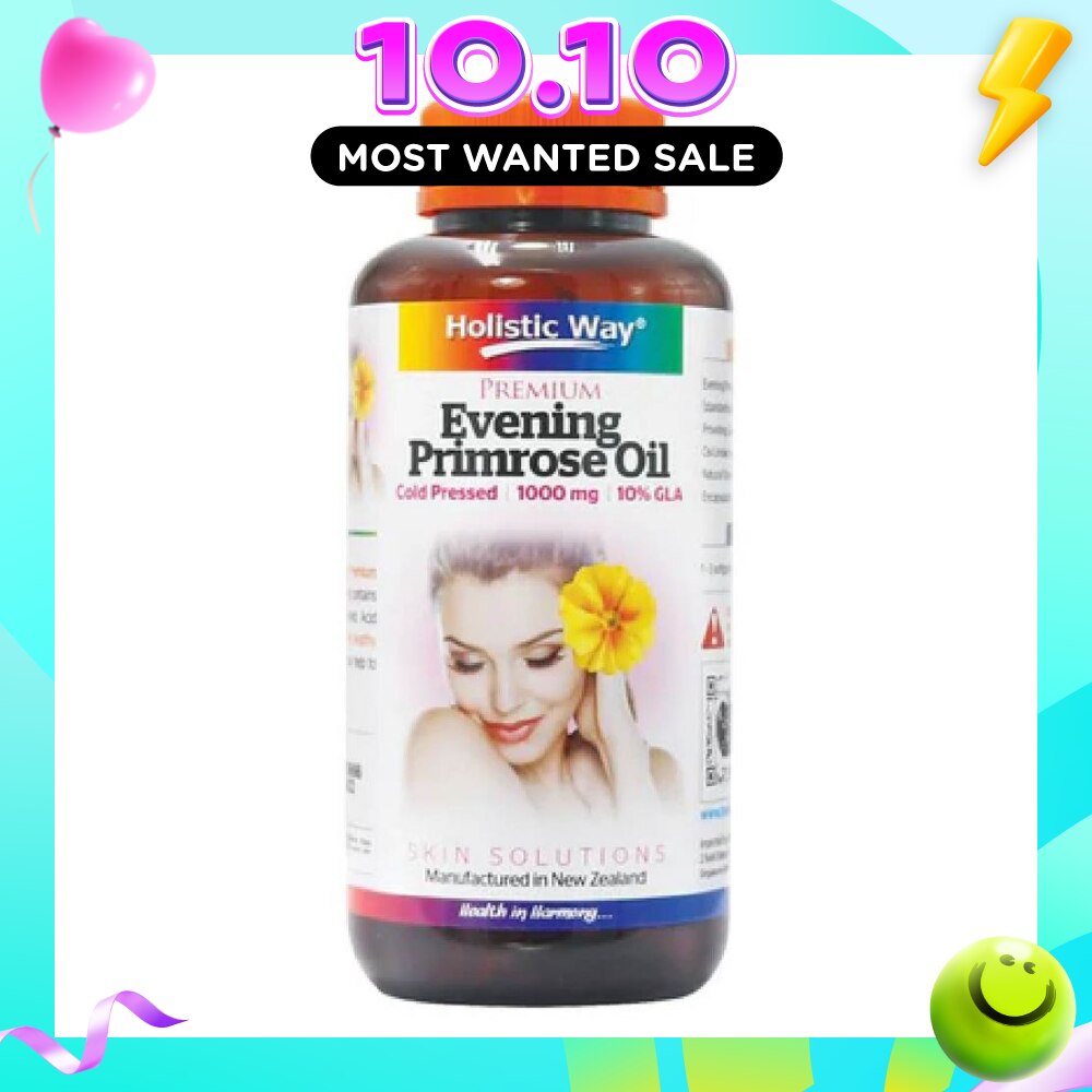 Premium Cold Pressed Evening Primrose Oil Softgel 1000Mg (For Good Skin Complexion) 120s image