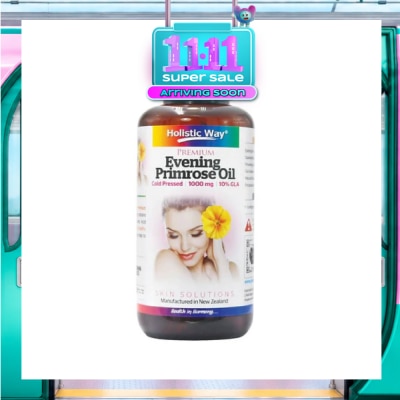 HOLISTIC WAY Premium Cold Pressed Evening Primrose Oil Softgel 1000Mg (For Good Skin Complexion) 120s image
