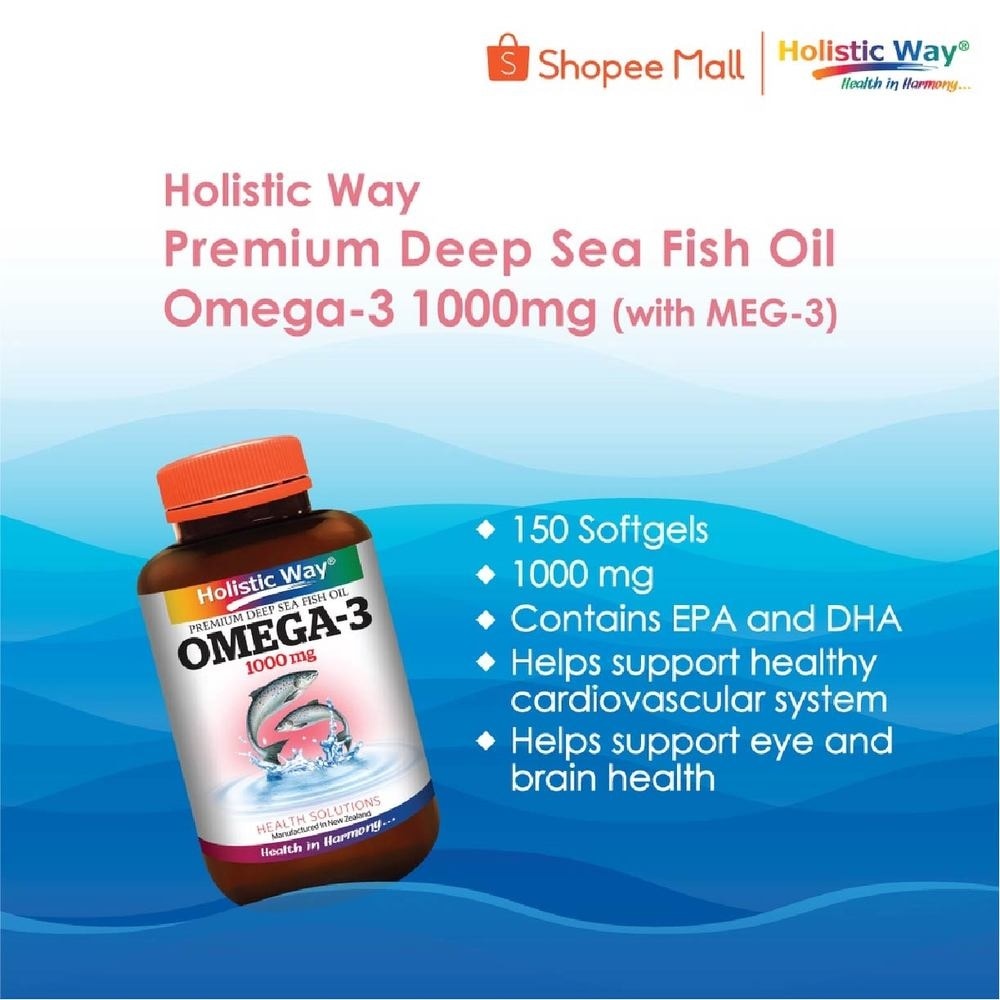 Omega-3 Premium Fish Oil Softgel 1000Mg (Helps Support A Healthy Heart And Improve Eyes And Brain Functions) 60s