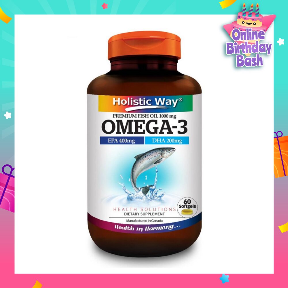 Omega-3 Premium Fish Oil Softgel 1000Mg (Helps Support A Healthy Heart And Improve Eyes And Brain Functions) 60s