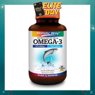 HOLISTIC WAY - Omega-3 Premium Fish Oil Softgel 1000Mg (Helps Support A Healthy Heart And Improve Eyes And Brain Functions) 60s