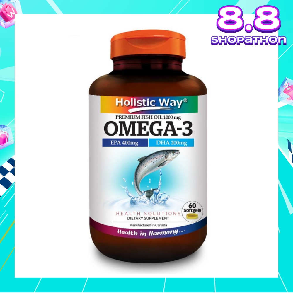 Omega-3 Premium Fish Oil Softgel 1000Mg (Helps Support A Healthy Heart And Improve Eyes And Brain Functions) 60s