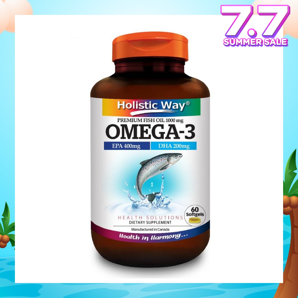 Omega-3 Premium Fish Oil Softgel 1000Mg (Helps Support A Healthy Heart And Improve Eyes And Brain Functions) 60s
