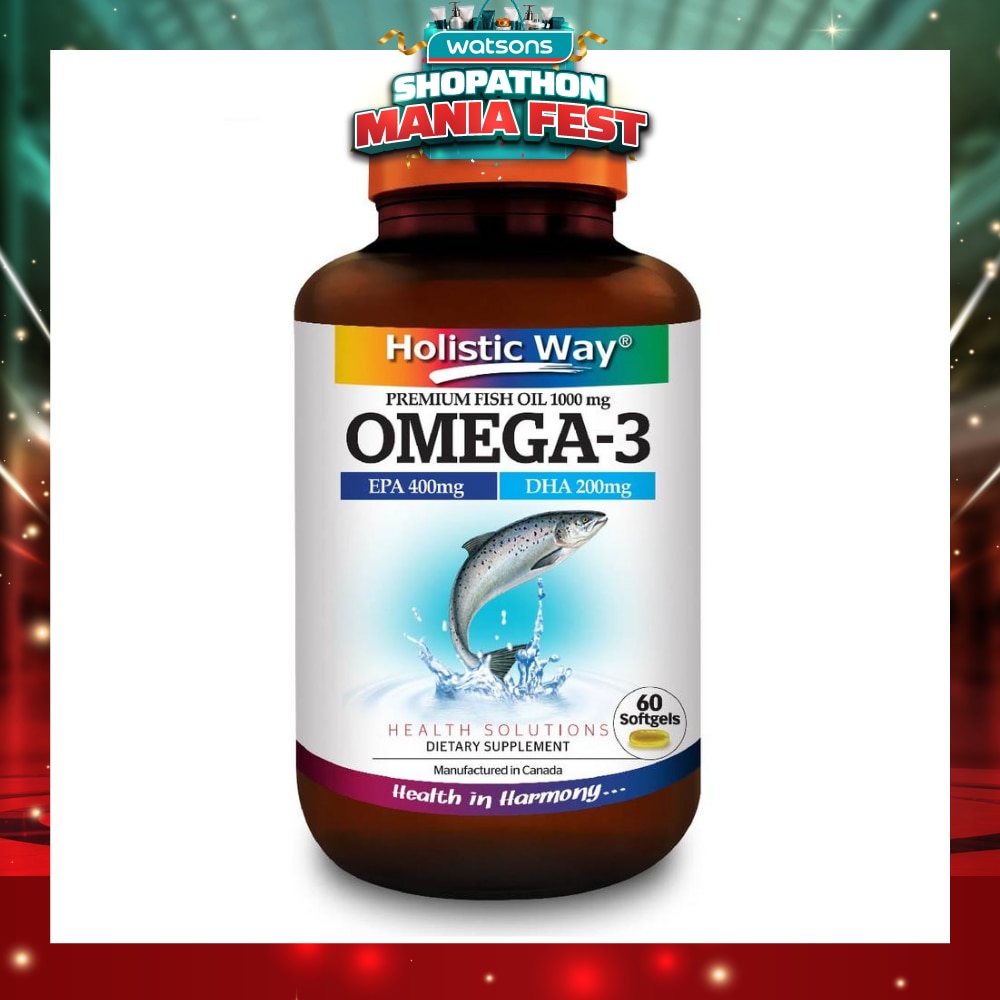 Omega-3 Premium Fish Oil Softgel 1000Mg (Helps Support A Healthy Heart And Improve Eyes And Brain Functions) 60s