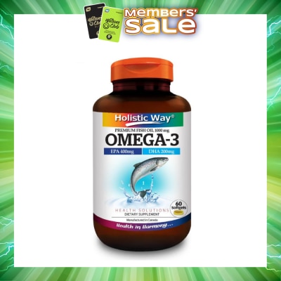 HOLISTIC WAY - Omega-3 Premium Fish Oil Softgel 1000Mg (Helps Support A Healthy Heart And Improve Eyes And Brain Functions) 60s