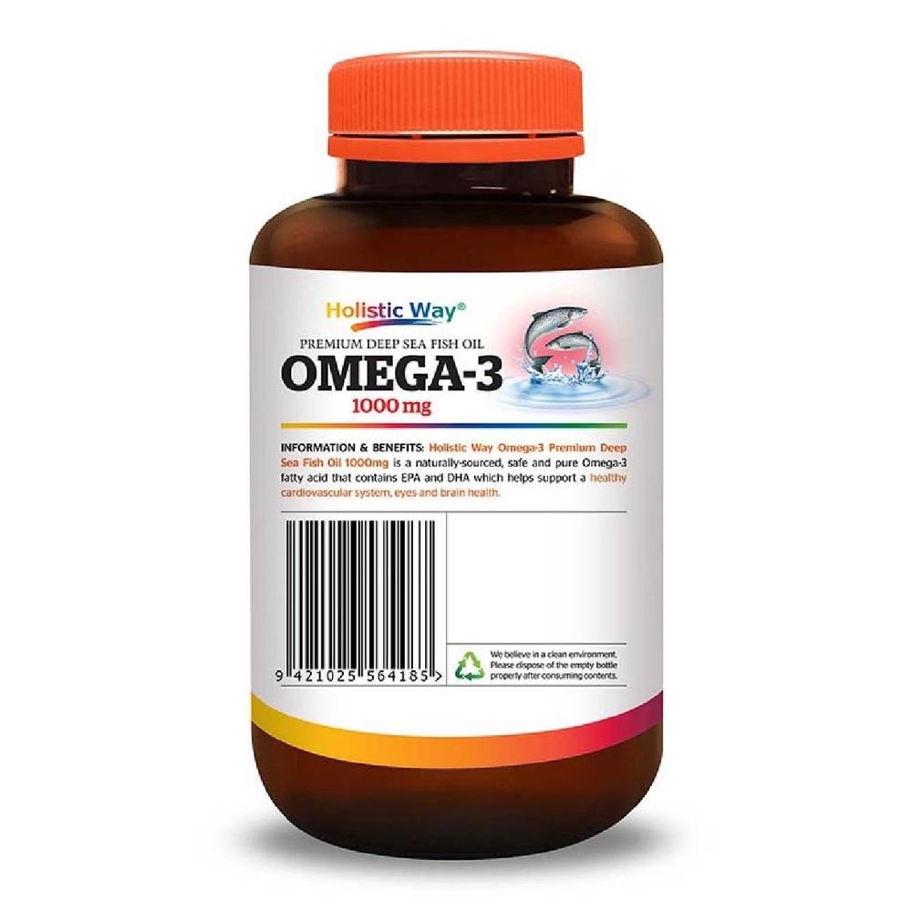 Omega-3 Premium Fish Oil Softgel 1000Mg (Helps Support A Healthy Heart And Improve Eyes And Brain Functions) 60s