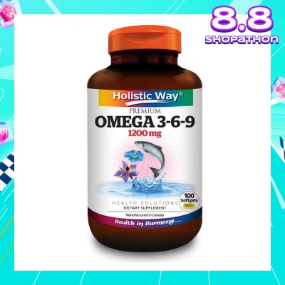 HOLISTIC WAY Premium Omega 3-6-9 Softgel 1200Mg (Helps Maintenance Of Good Health) 100s