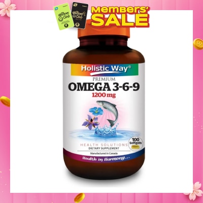 HOLISTIC WAY Premium Omega 3-6-9 Softgel 1200Mg (Helps Maintenance Of Good Health) 100s
