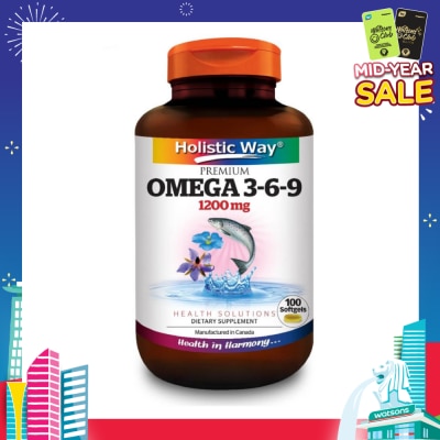 HOLISTIC WAY Premium Omega 3-6-9 Softgel 1200Mg (Helps Maintenance Of Good Health) 100s
