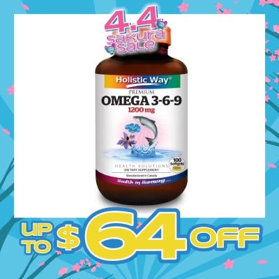 HOLISTIC WAY - Premium Omega 3-6-9 Softgel 1200Mg (Helps Maintenance Of Good Health) 100s