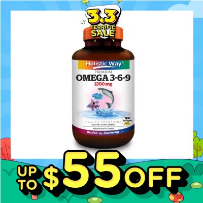HOLISTIC WAY Premium Omega 3-6-9 Softgel 1200Mg (Helps Maintenance Of Good Health) 100s