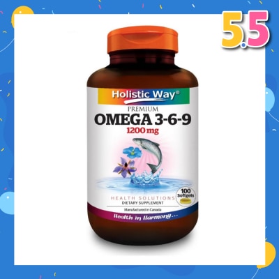 HOLISTIC WAY Premium Omega 3-6-9 Softgel 1200Mg (Helps Maintenance Of Good Health) 100s