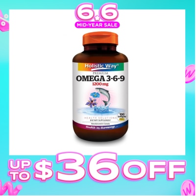 HOLISTIC WAY - Premium Omega 3-6-9 Softgel 1200Mg (Helps Maintenance Of Good Health) 100s