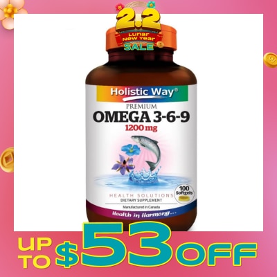 HOLISTIC WAY Premium Omega 3-6-9 Softgel 1200Mg (Helps Maintenance Of Good Health) 100s