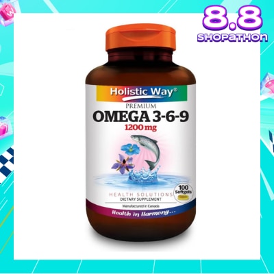 HOLISTIC WAY Premium Omega 3-6-9 Softgel 1200Mg (Helps Maintenance Of Good Health) 100s