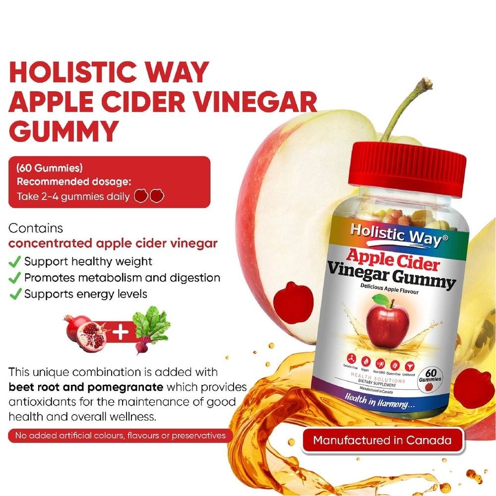 Apple Cider Vinegar Gummy Delicious Apple Flavour (Help Support Healthy Weight, Metabolism And Digestion) 60s