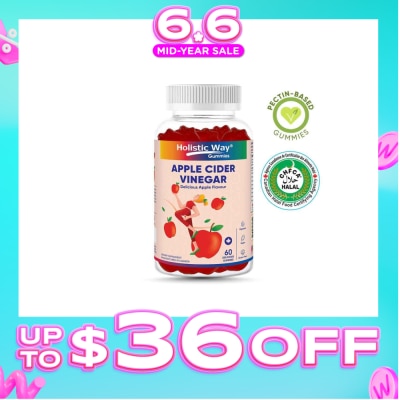 HOLISTIC WAY - Apple Cider Vinegar Gummy Delicious Apple Flavour (Help Support Healthy Weight, Metabolism And Digestion) 60s