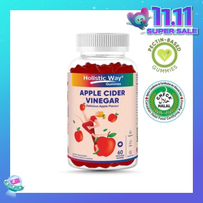 HOLISTIC WAY Apple Cider Vinegar Gummy Delicious Apple Flavour (Help Support Healthy Weight, Metabolism And Digestion) 60s