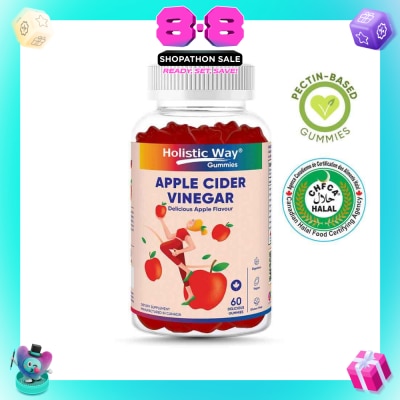 HOLISTIC WAY - Apple Cider Vinegar Gummy Delicious Apple Flavour (Help Support Healthy Weight, Metabolism And Digestion) 60s