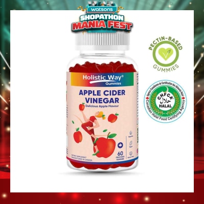 HOLISTIC WAY - Apple Cider Vinegar Gummy Delicious Apple Flavour (Help Support Healthy Weight, Metabolism And Digestion) 60s