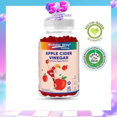 HOLISTIC WAY - Apple Cider Vinegar Gummy Delicious Apple Flavour (Help Support Healthy Weight, Metabolism And Digestion) 60s