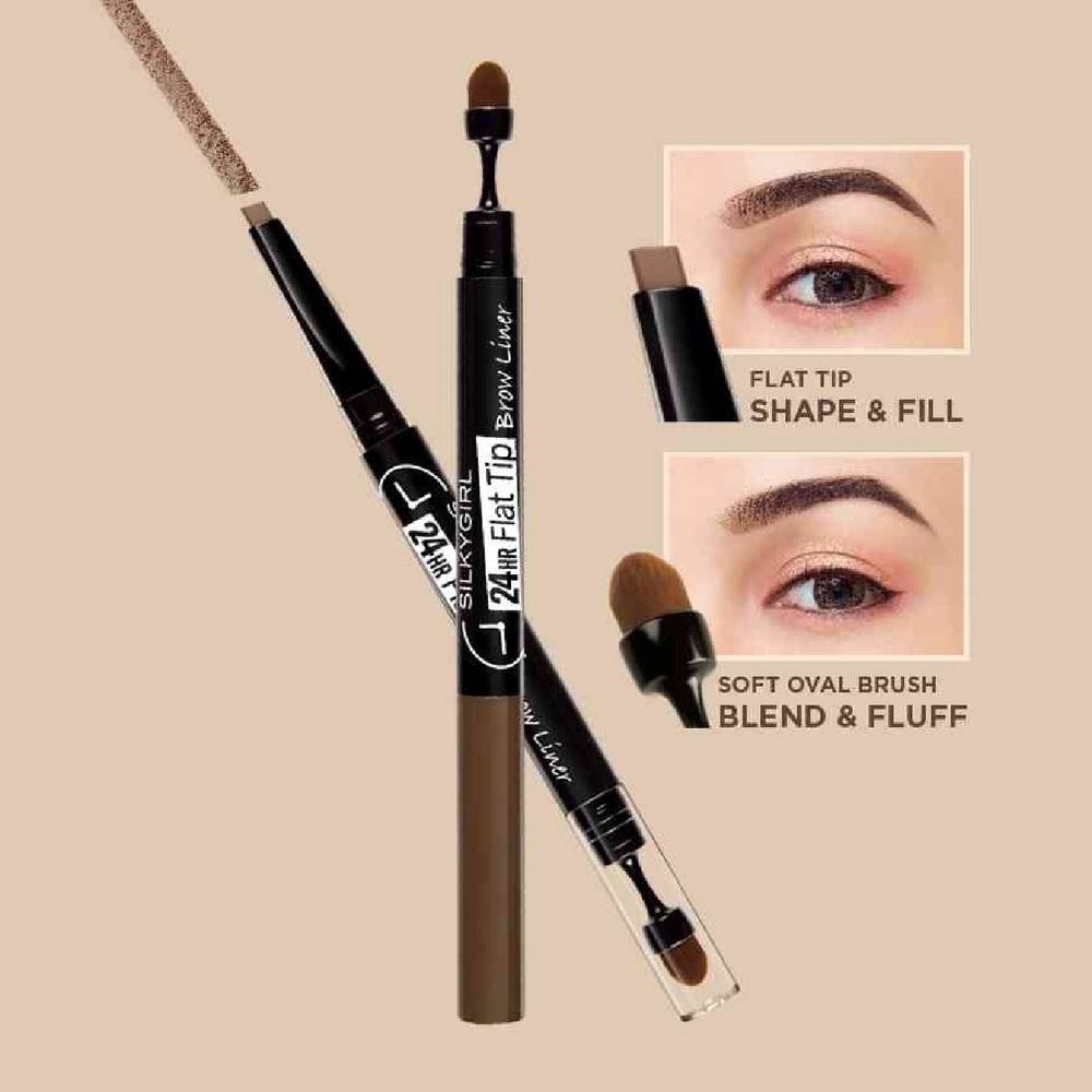 24H Flat Tip Brow Liner 01  Natural Brown