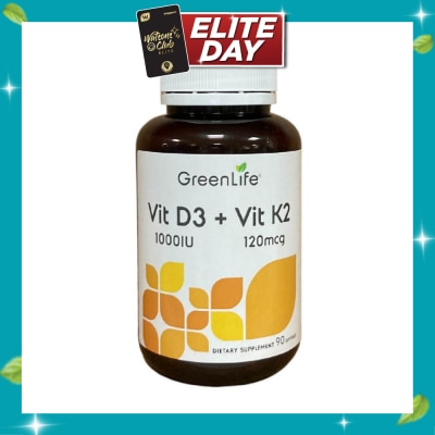 GREENLIFE Vit D3 1000IU + Vit K2 120mg Dietary Supplement Softgel 90s image