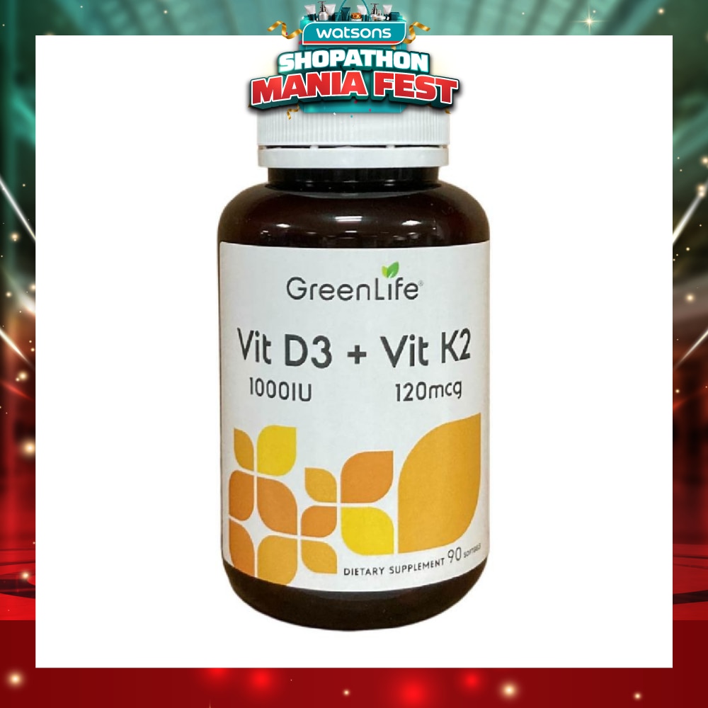 Vit D3 1000IU + Vit K2 120mg Dietary Supplement Softgel 90s