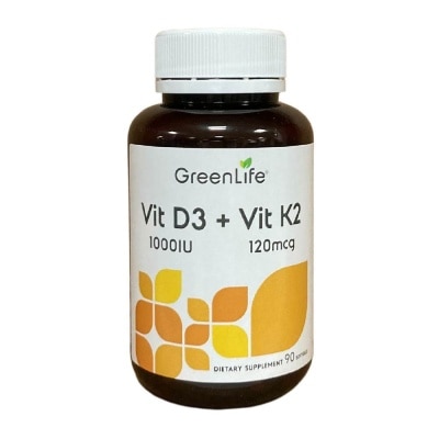 GREENLIFE Vit D3 1000IU + Vit K2 120mg Dietary Supplement Softgel 90s