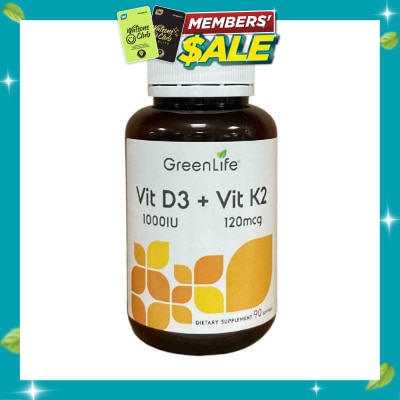 GREENLIFE Vit D3 1000IU + Vit K2 120mg Dietary Supplement Softgel 90s image