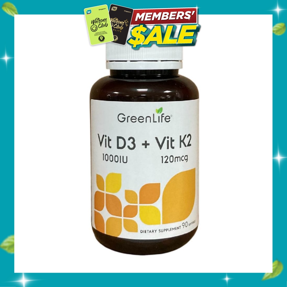 Vit D3 1000IU + Vit K2 120mg Dietary Supplement Softgel 90s image