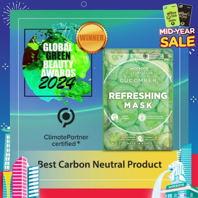 WATSONS Cucumber Refreshing Mask (Brighten, Hydrate And Replenish Skin Nutrients) 5s X 30ml